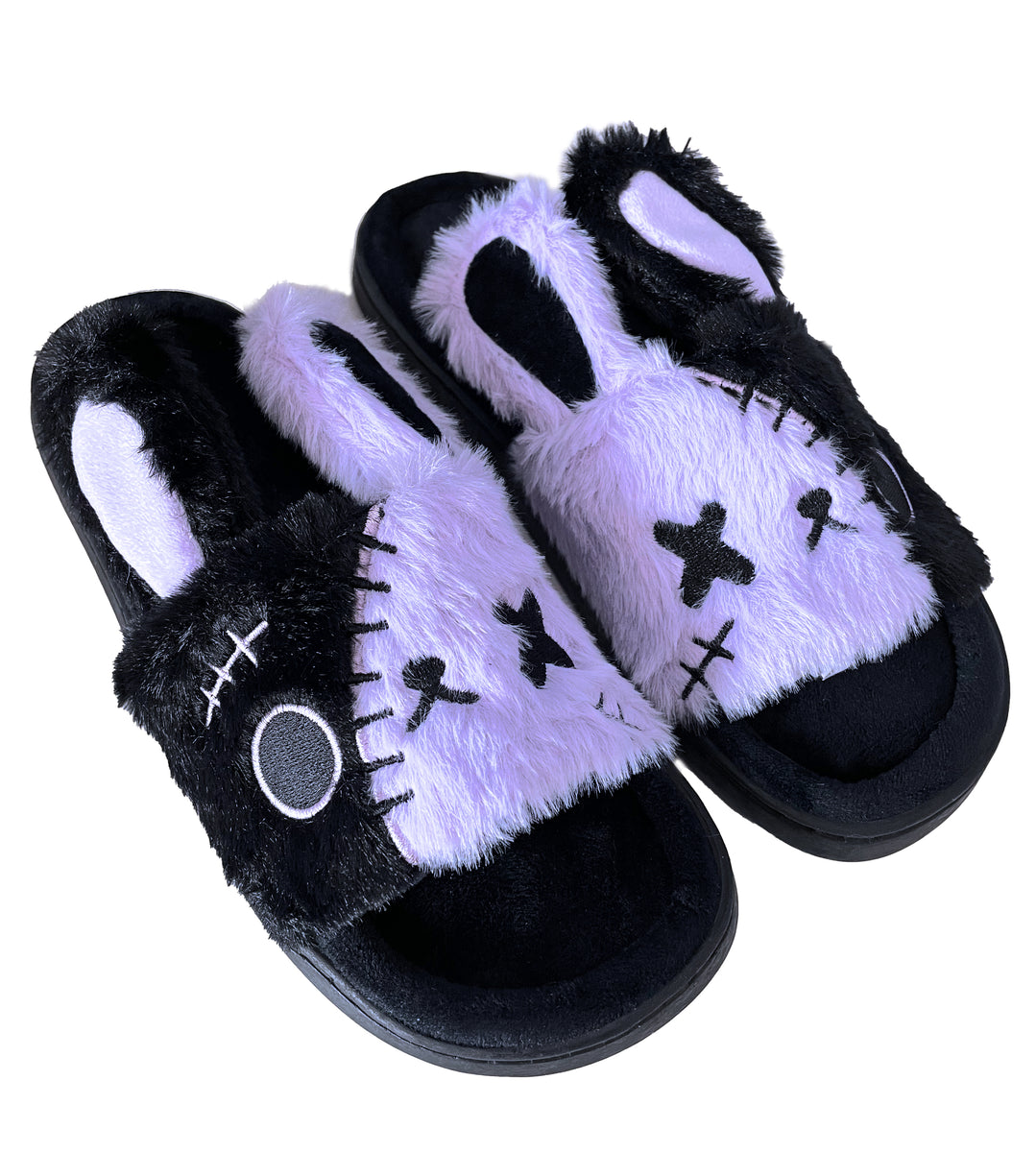 Purple fluffy slippers online