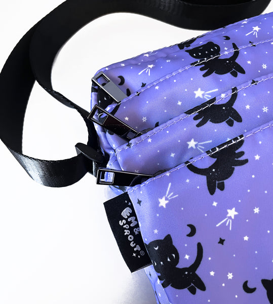 Celestial Cats Crossbody Zipper Bag