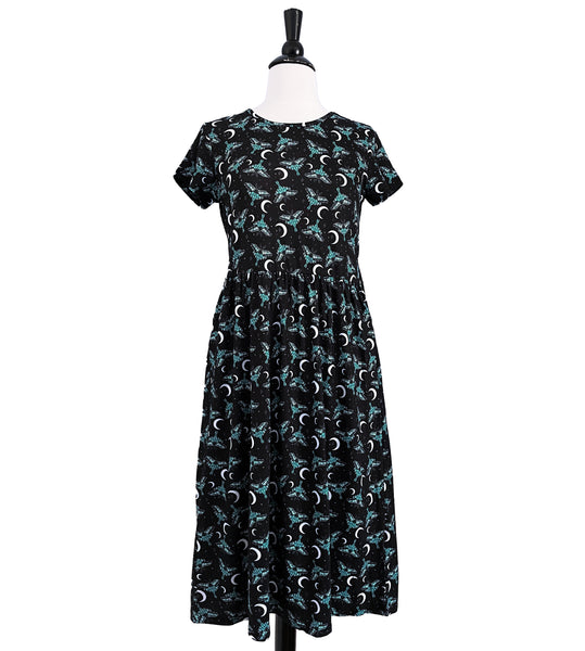 Luna Moth Midi Dress - Available in sizes S to 4X