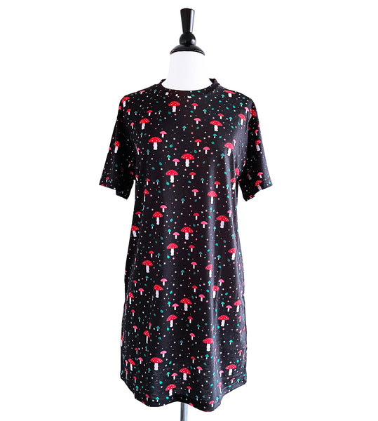 Mushroom Forest T-Shirt Dress - Available in sizes S to 4X