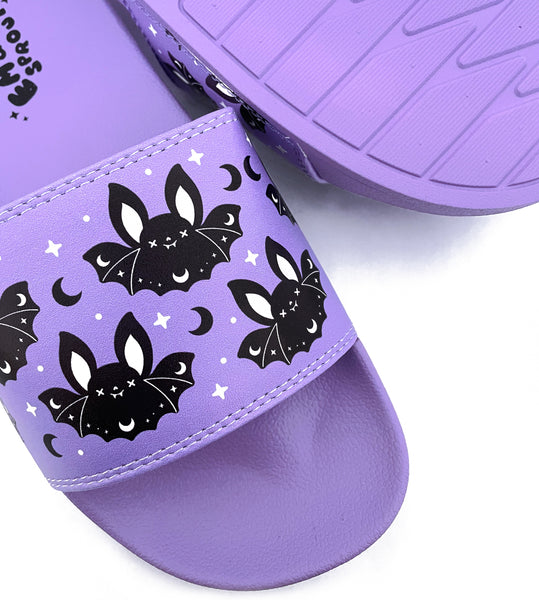 Purple Bat Slides Womens Sizes 6 - 11