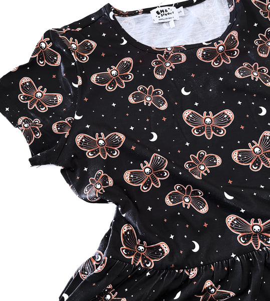 Death's Head Moth Midi Dress - Available in sizes S to 4X