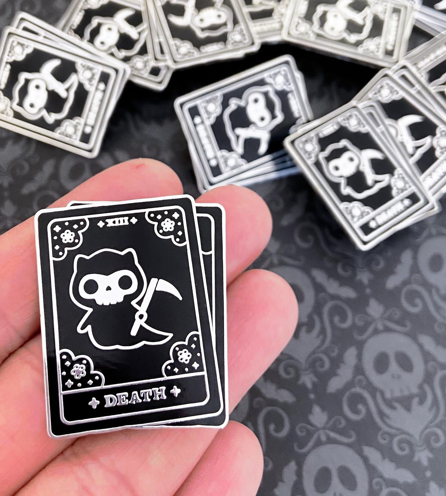 Cat Tarot Death Card Enamel Pin
