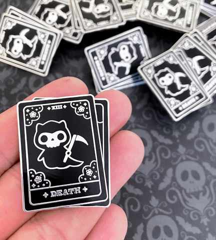 Cat Tarot Death Card Enamel Pin
