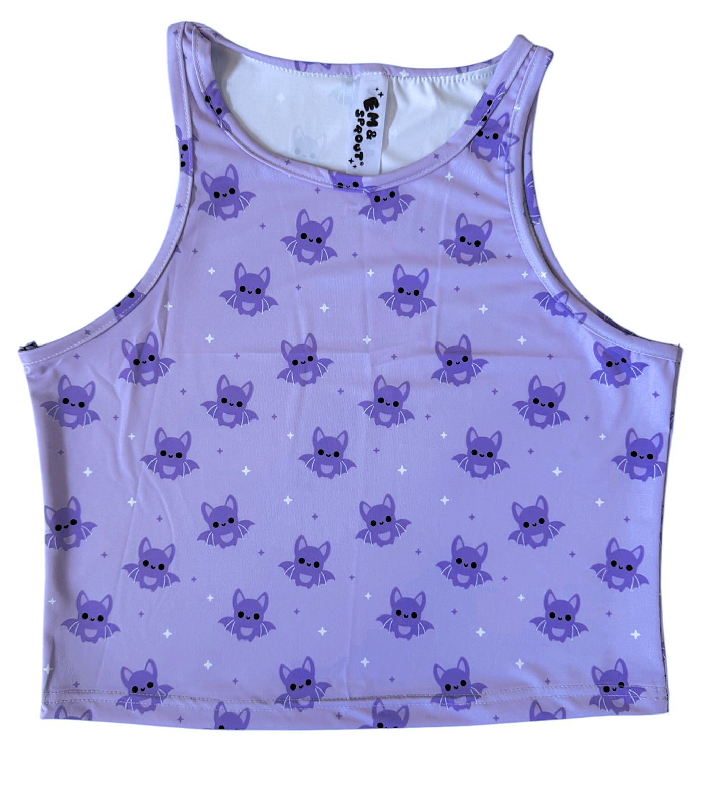 Lavender Bat Snug Fit Crop Top