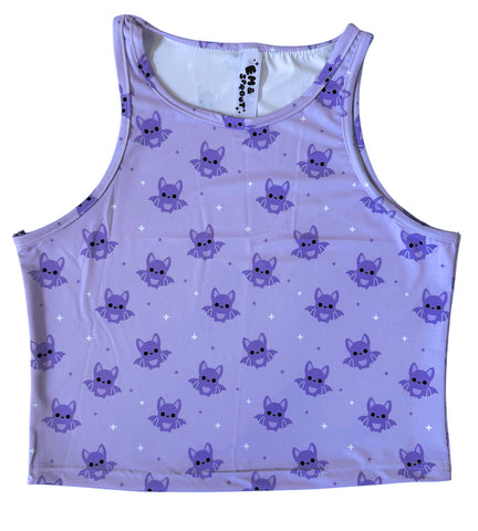 Lavender Bat Snug Fit Crop Top