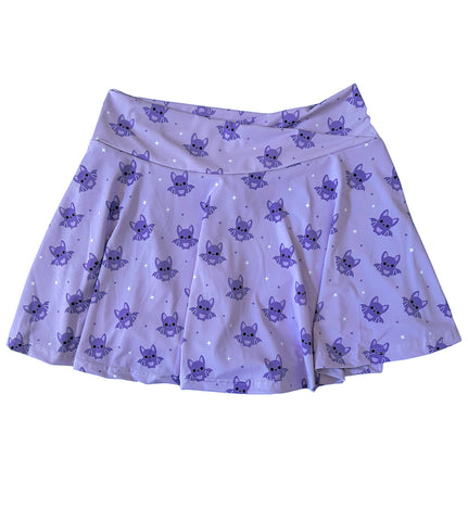 Lavender Bat Pocket Athletic Skort - Skirt with Built in Shorts - S-3X