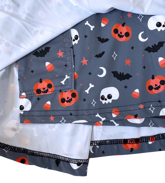 Halloween Pocket Athletic Skort - Skirt with Built in Shorts - S-3X