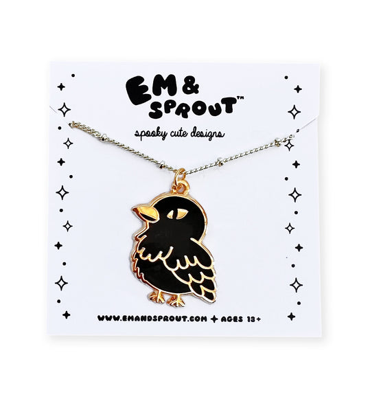 Crow Necklace - Gold