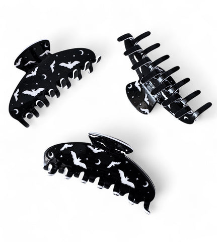 Engraved Bats Claw Clip