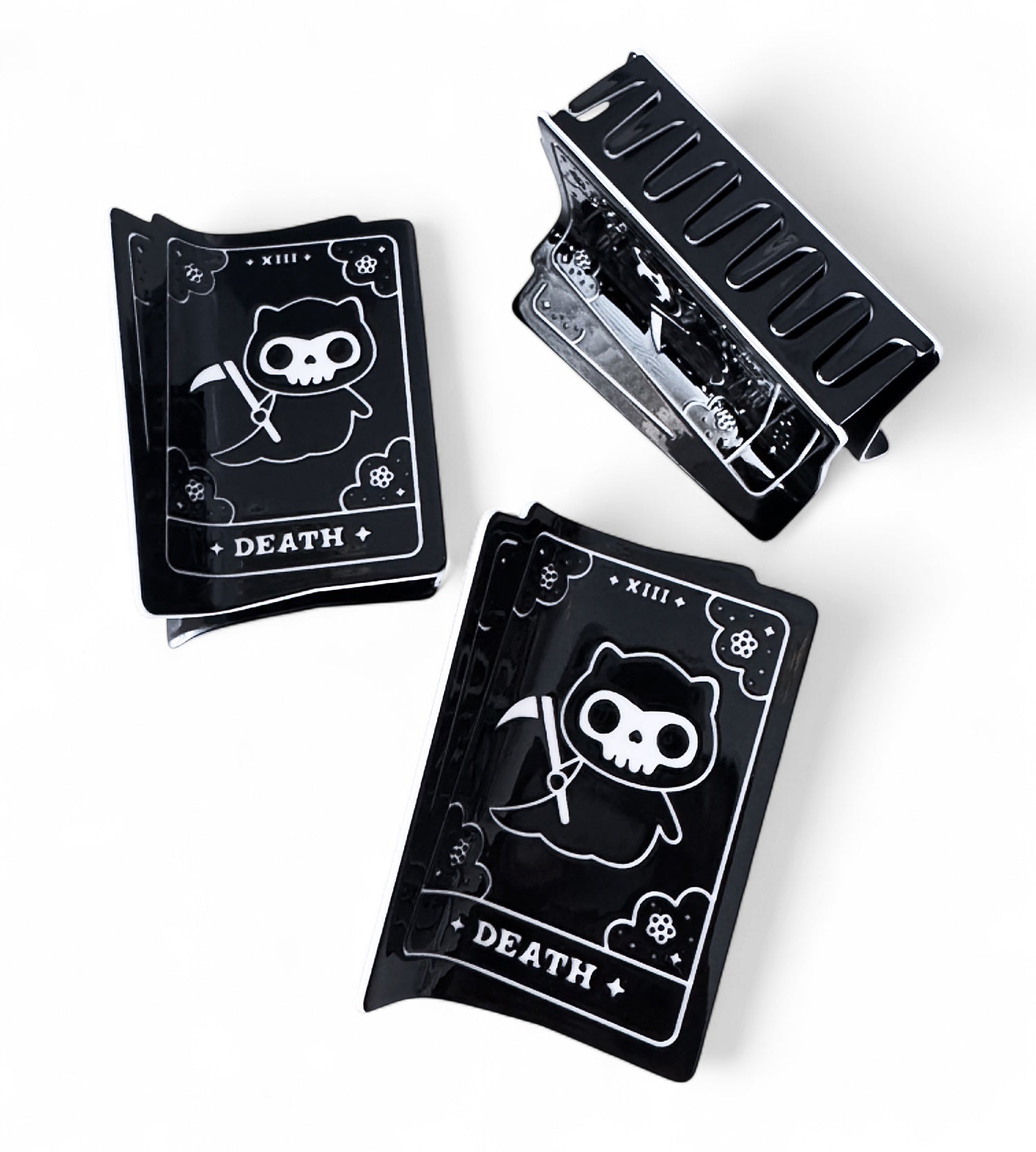 Cat Tarot Death Card Claw Clip