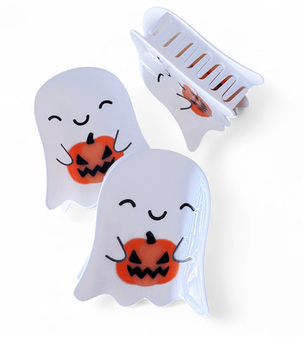 Pumpkin Ghost Claw Clip