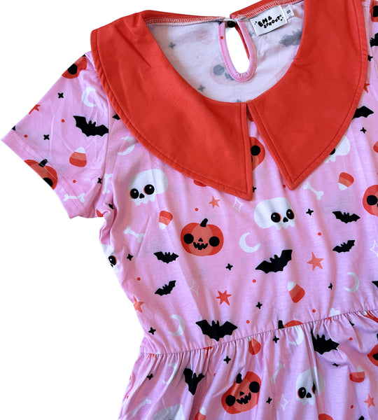 Pink Halloween Collared Dress - Sizes S through 4X