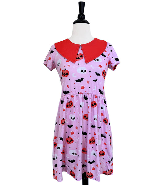 Pink Halloween Collared Dress - Sizes S through 4X