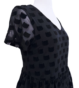 Black Cat Mesh Dress - Available in sizes S to 4X