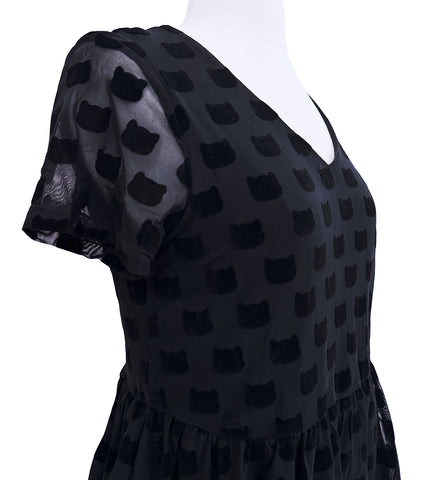 Black Cat Mesh Dress - Available in sizes S to 4X