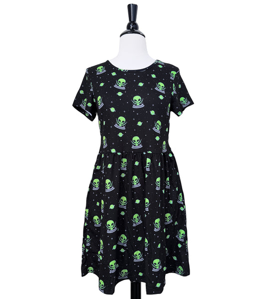 Cute Aliens Babydoll Dress - Available in sizes S to 4X