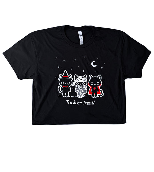 Trick Or Treat Cats Crop Tee
