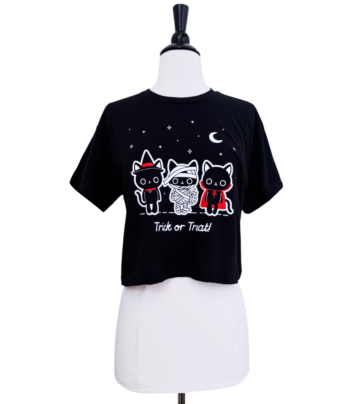Trick Or Treat Cats Crop Tee