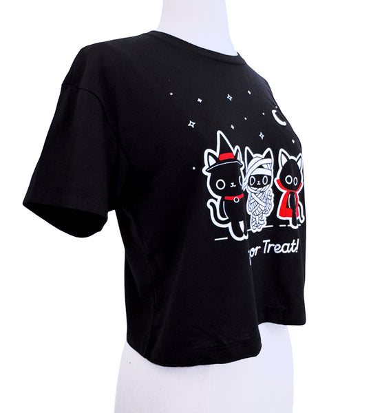 Trick Or Treat Cats Crop Tee