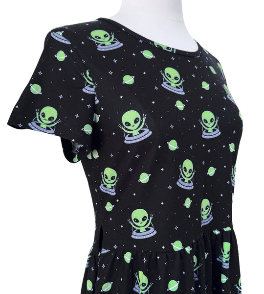 Cute Aliens Babydoll Dress - Available in sizes S to 4X