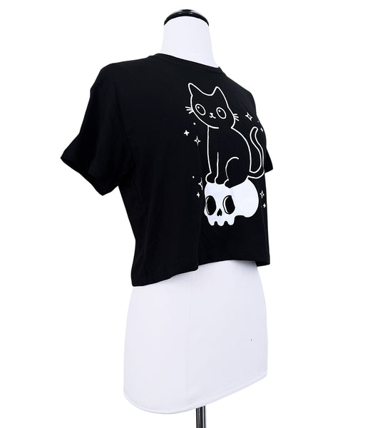 Cat & Skull Crop Tee