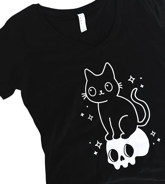 Cat & Skull Pajama Night Dress - Sizes S-3X