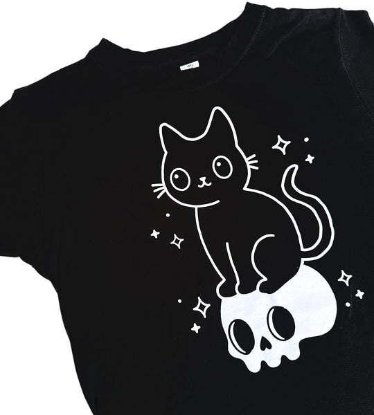 Cat & Skull Women's Slim Fit T-Shirt