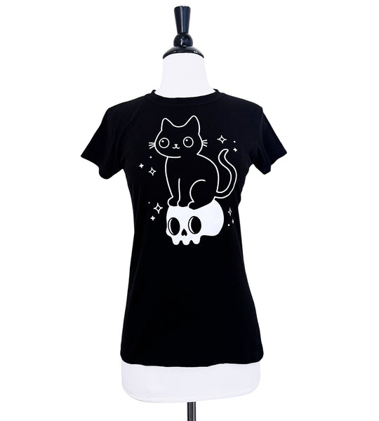 Cat & Skull Women's Slim Fit T-Shirt