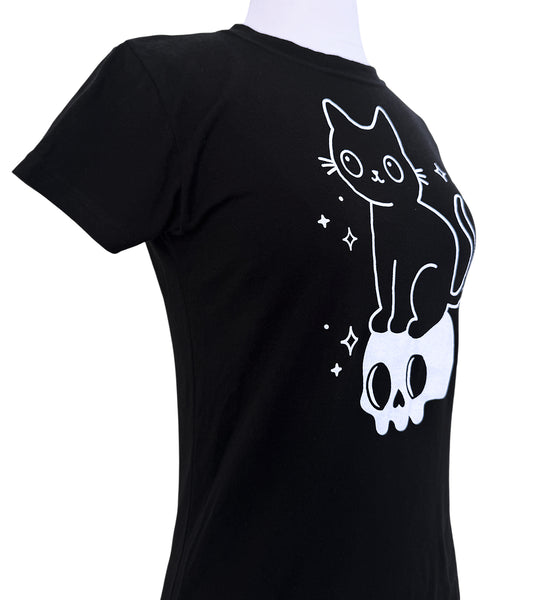 Cat & Skull Women's Slim Fit T-Shirt