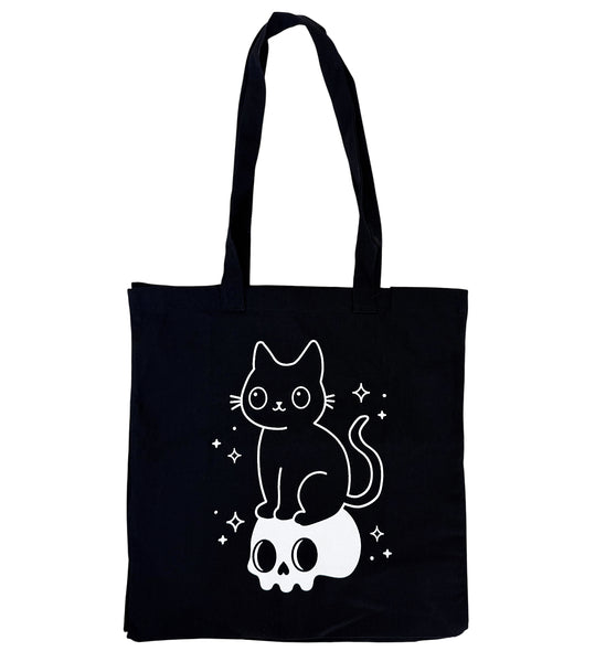 Cat & Skull Tote Bag