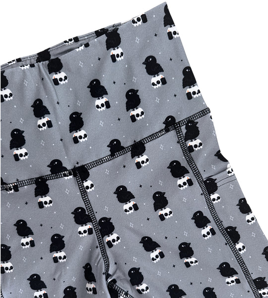 Crow & Skull Pocket Athletic Leggings - Sizes S through 3X
