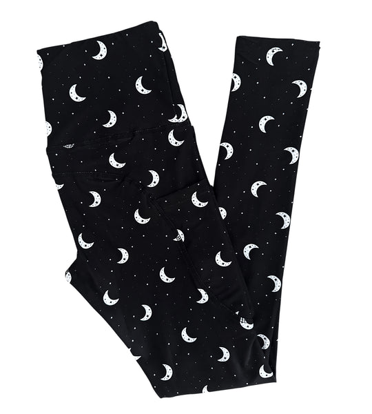 Crescent Moon Pocket Athletic Leggings - Sizes S through 3X