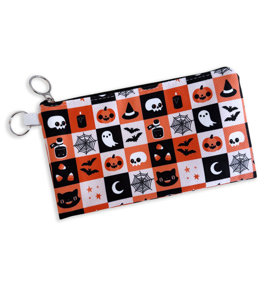 Halloween Checkerboard Zipper Pouch