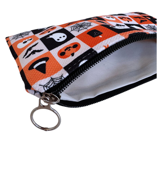 Halloween Checkerboard Zipper Pouch