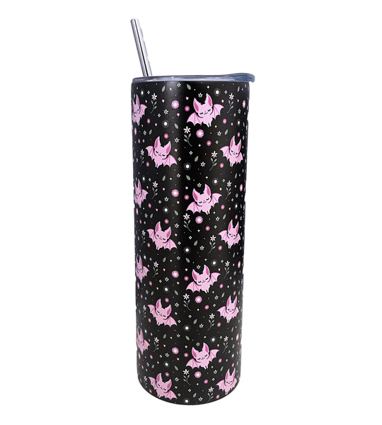 Floral Bats Stainless Steel Tumbler