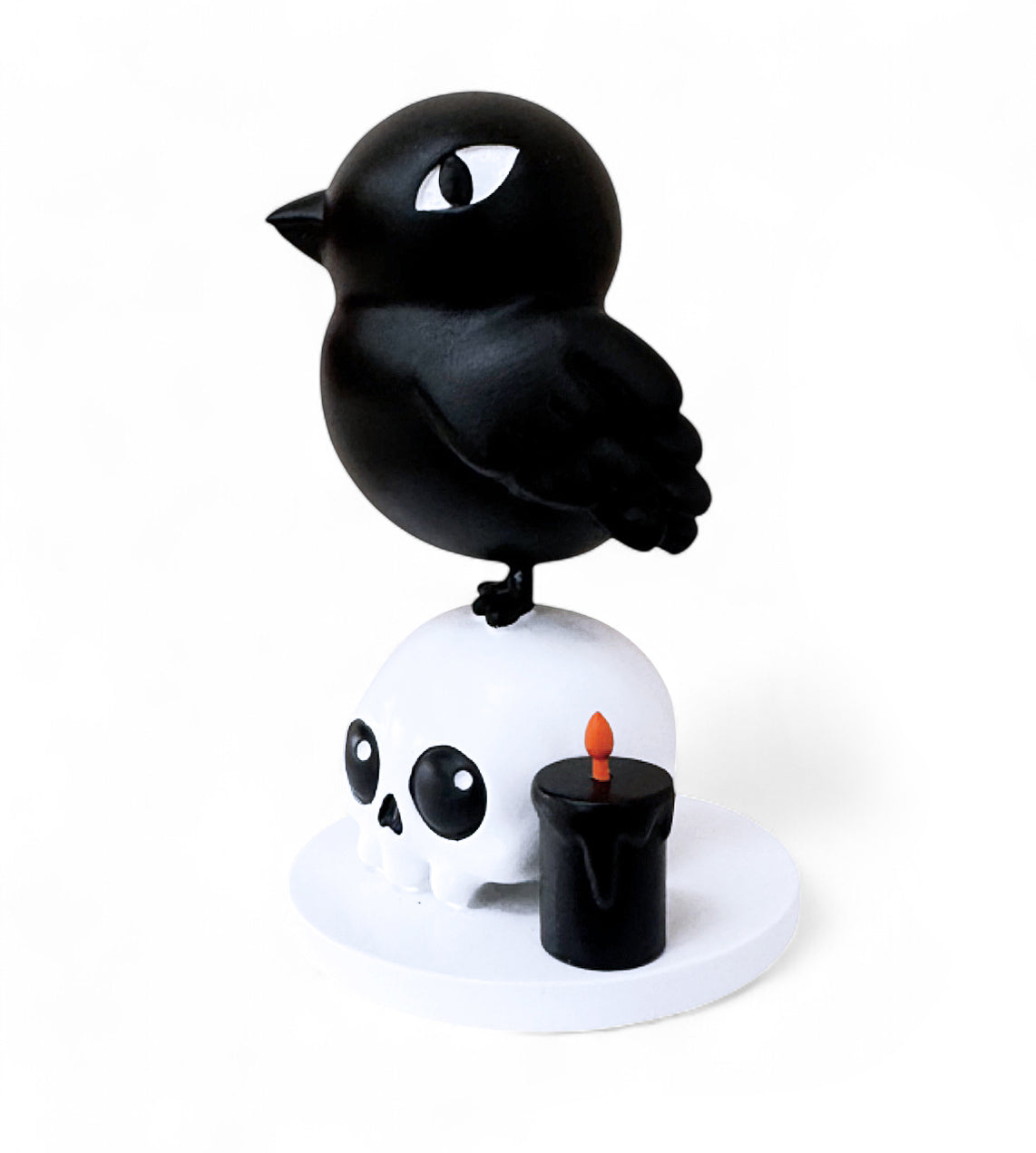 Crow & Skull Resin Figurine