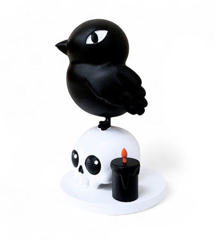 Crow & Skull Resin Figurine