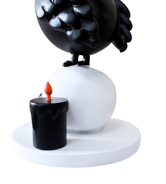 Crow & Skull Resin Figurine