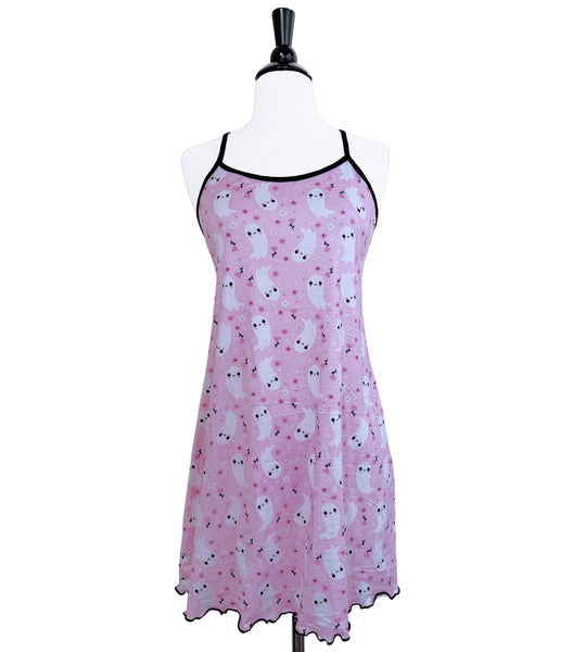 Floral Ghosts Strappy Night Dress - Sizes S-3X