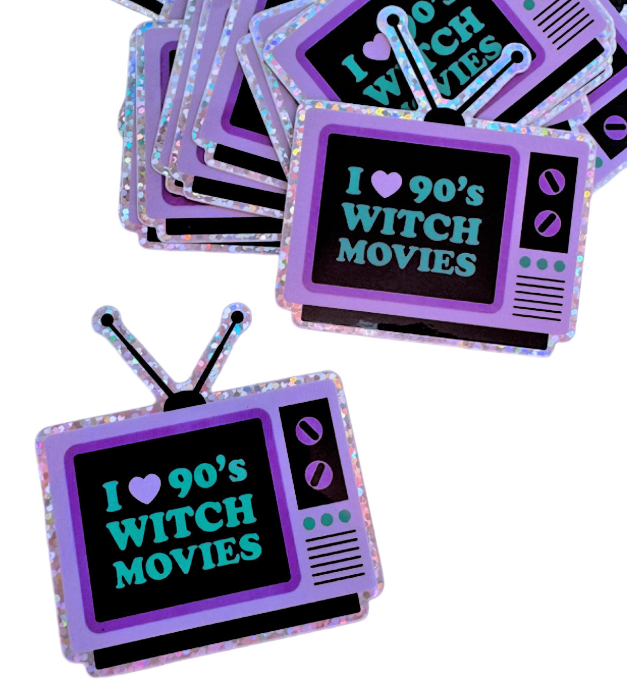 Witch TV Glitter Sticker