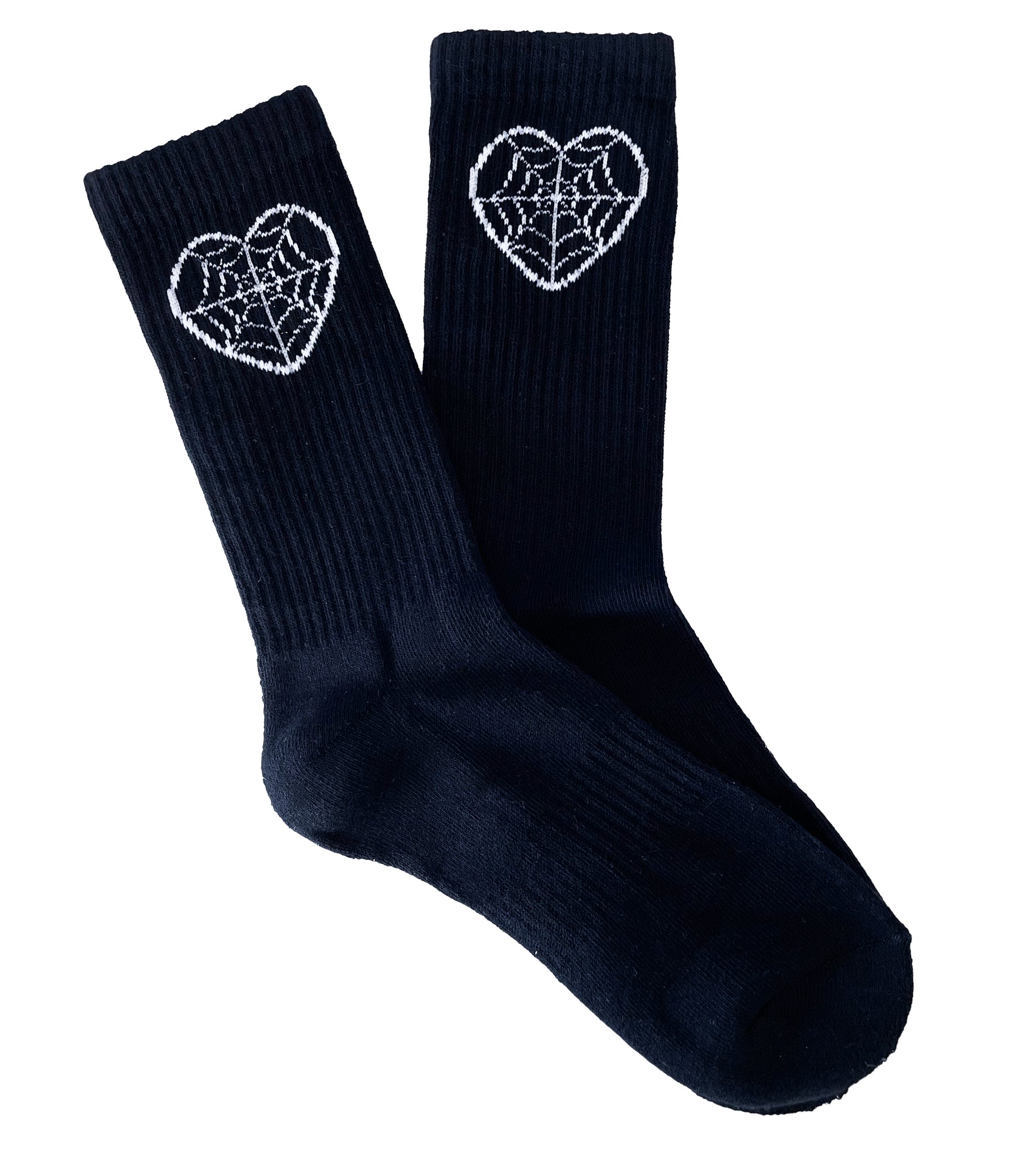 Spiderweb Heart Athletic Socks