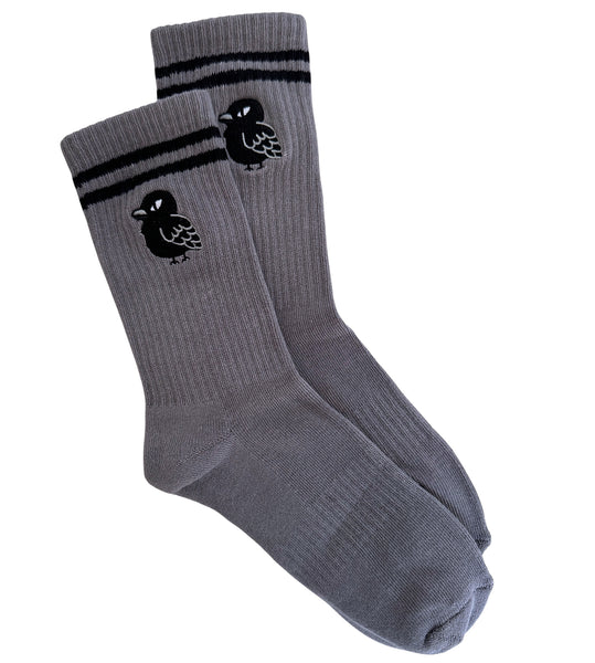 Embroidered Crow Athletic Socks