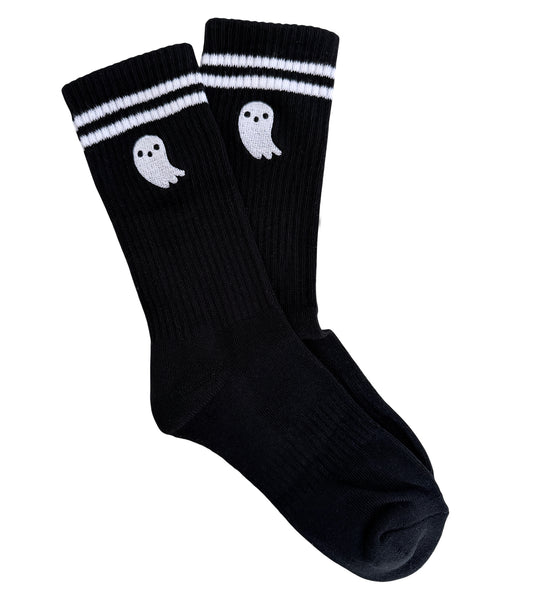 Embroidered Ghost Athletic Socks