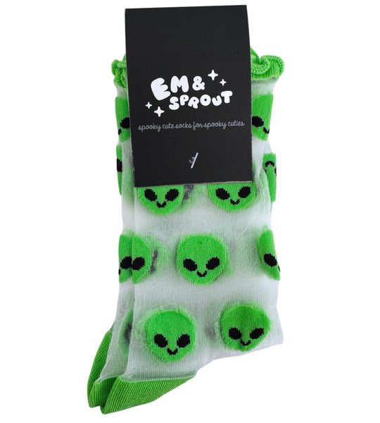 SHEER Alien Lettuce Edge Socks