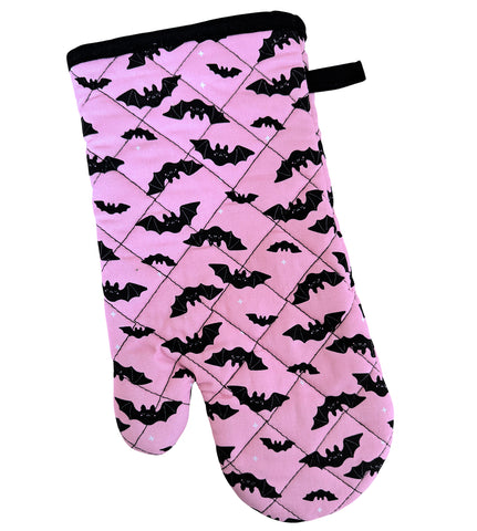 Pink Bats Oven Mitt
