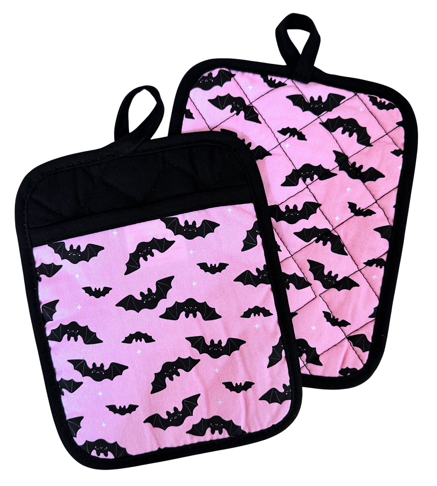 Pink Bats Pot Holder - Set of Two