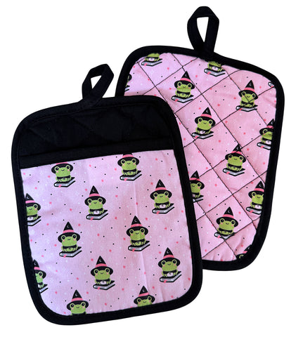 Frog Witch Pot Holder - Set of Two
