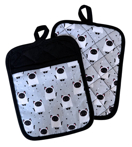 Ghost Cat Pot Holder - Set of Two