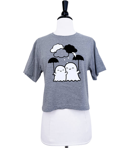 Umbrella Ghosts Boxy Crop Tee